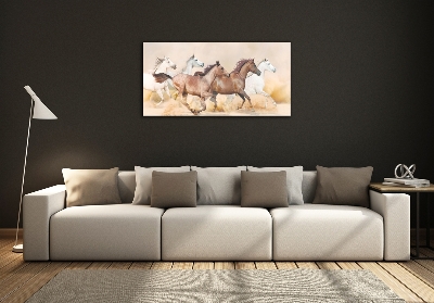 Tableau verre imprimé Chevaux au galop