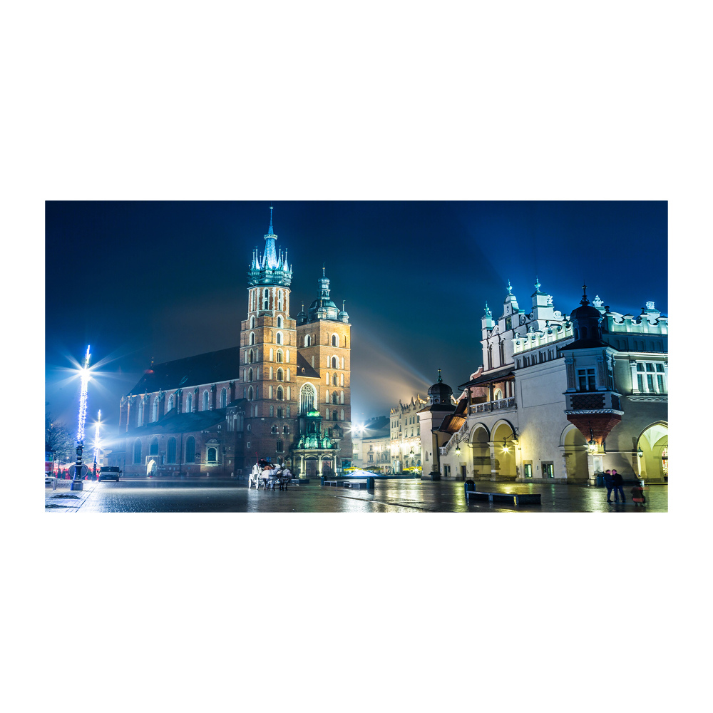 Tableau en verre Cracovie la nuit