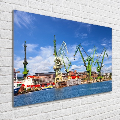 Tableau photo sur verre Chantier naval de Gdansk