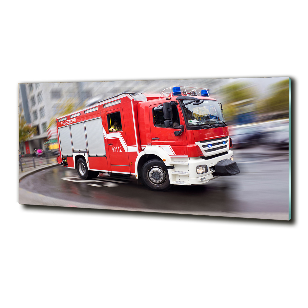 Tableau verre imprimé Camion de pompiers