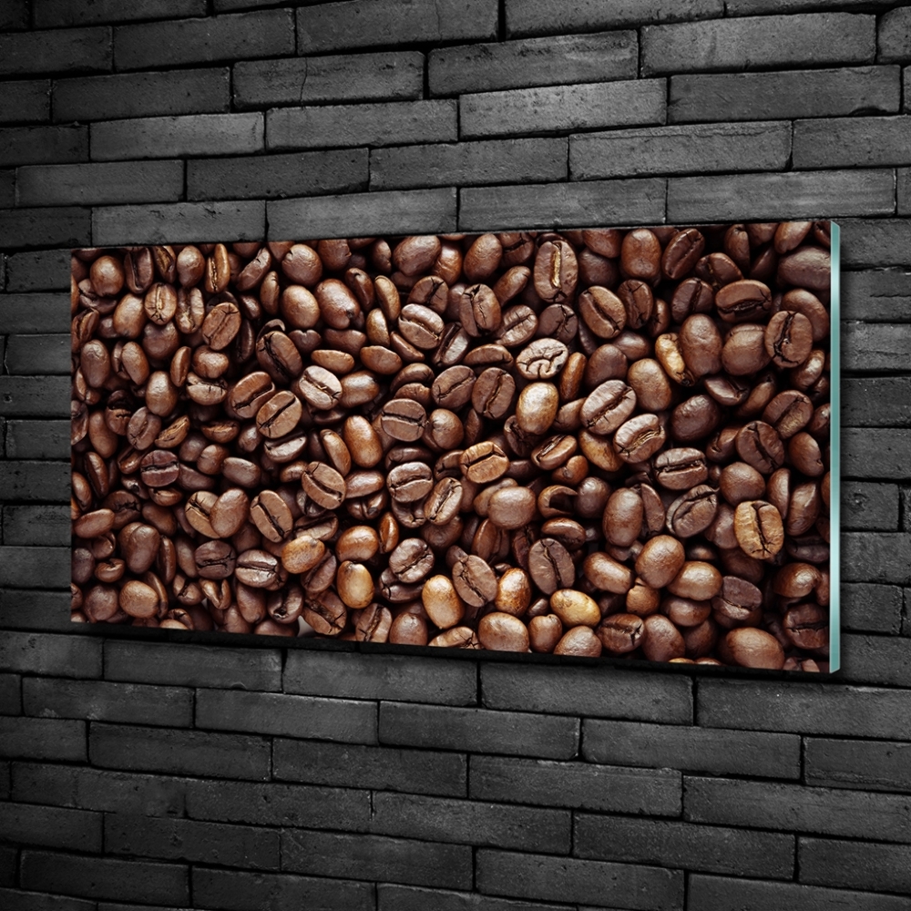 Tableau imprimé sur verre Les grains de café