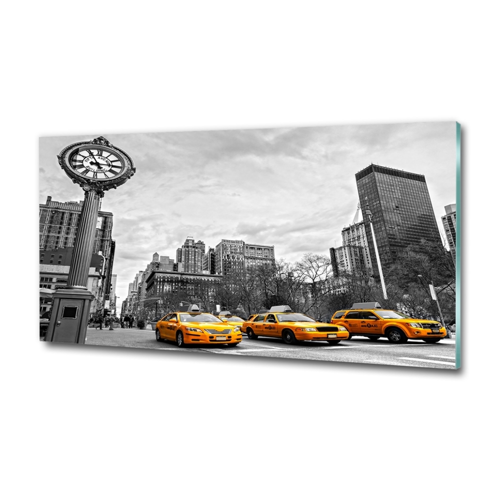 Tableau sur verre Taxis New York