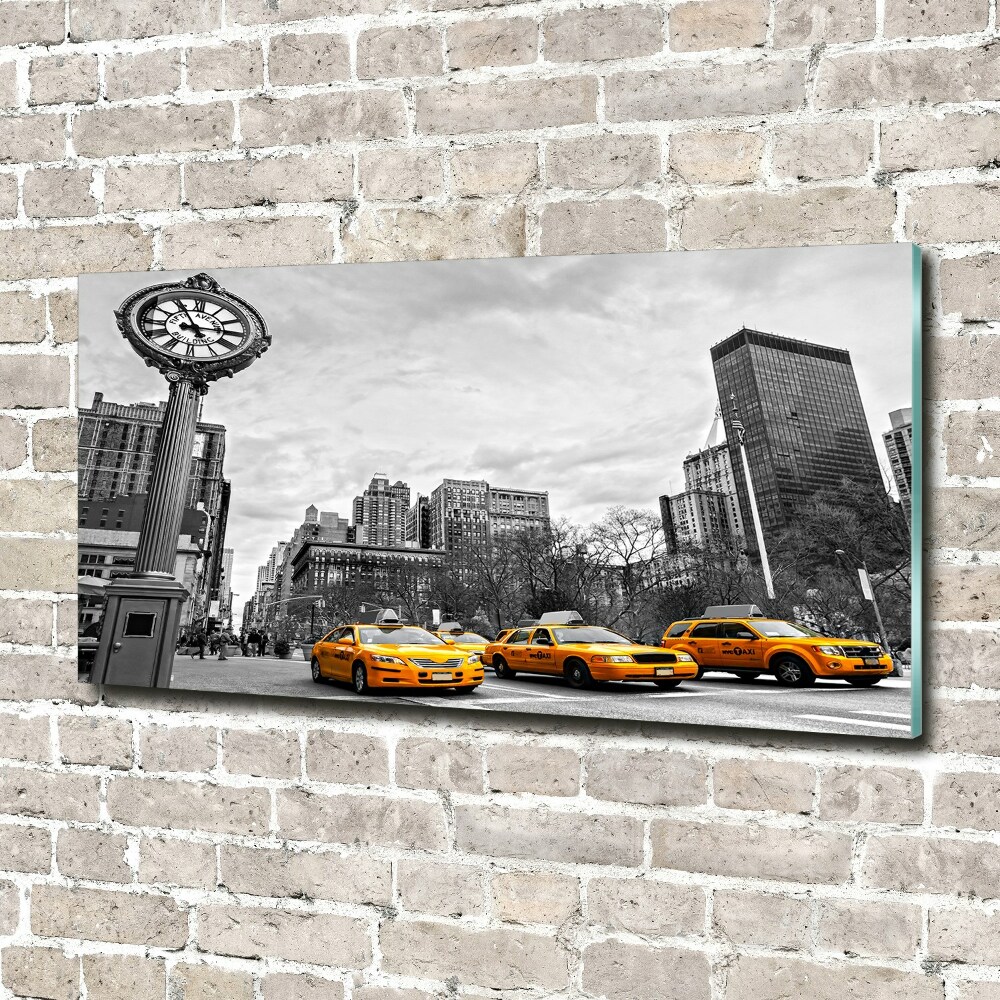 Tableau sur verre Taxis New York