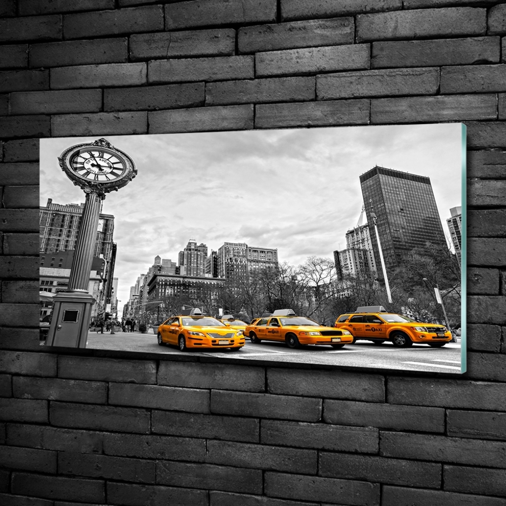 Tableau sur verre Taxis New York