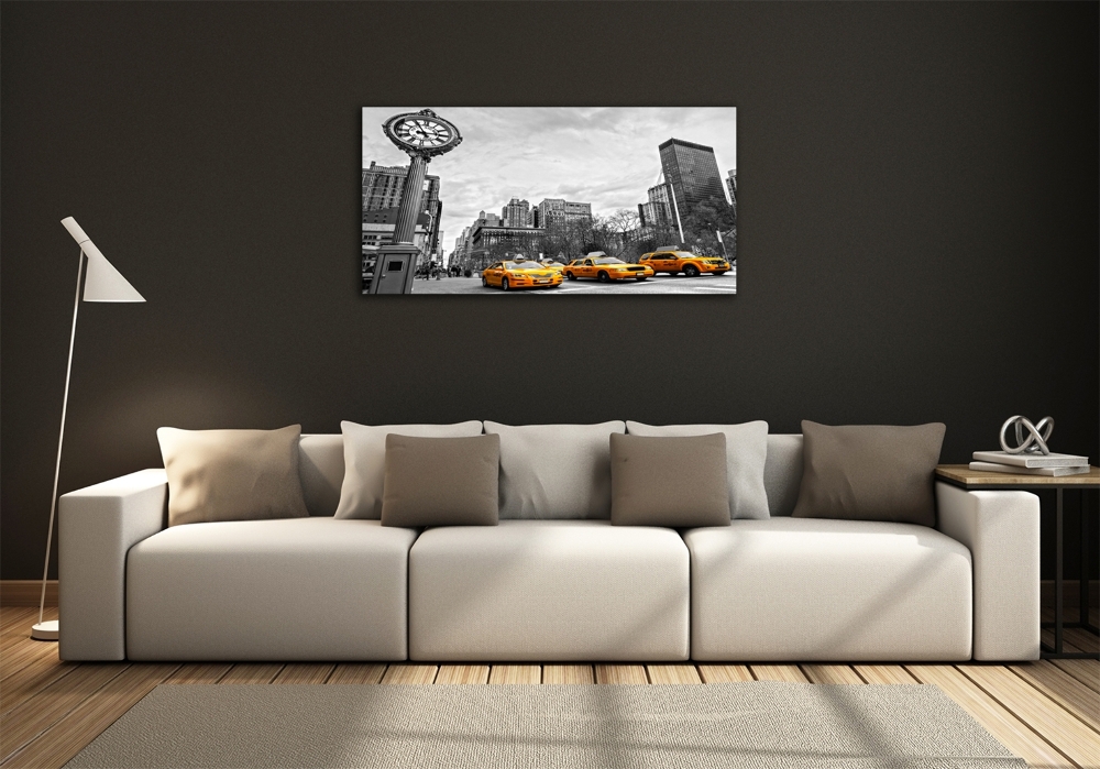 Tableau sur verre Taxis New York