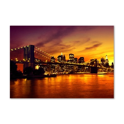 Tableau imprimé sur verre Pont de Brooklyn New York