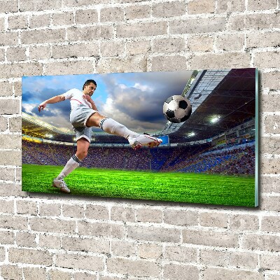 Tableau en verre Footballeur dans le stade