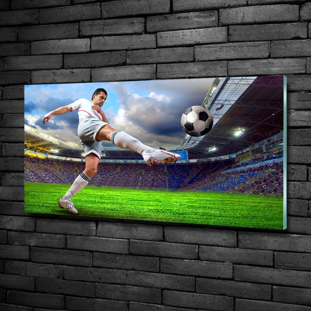 Tableau en verre Footballeur dans le stade