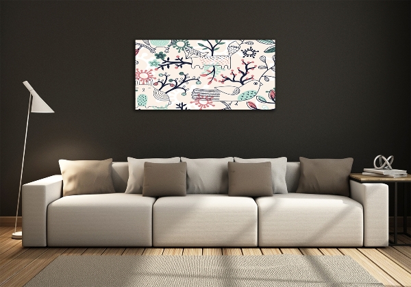 Tableau verre imprimé Animaux et fleurs