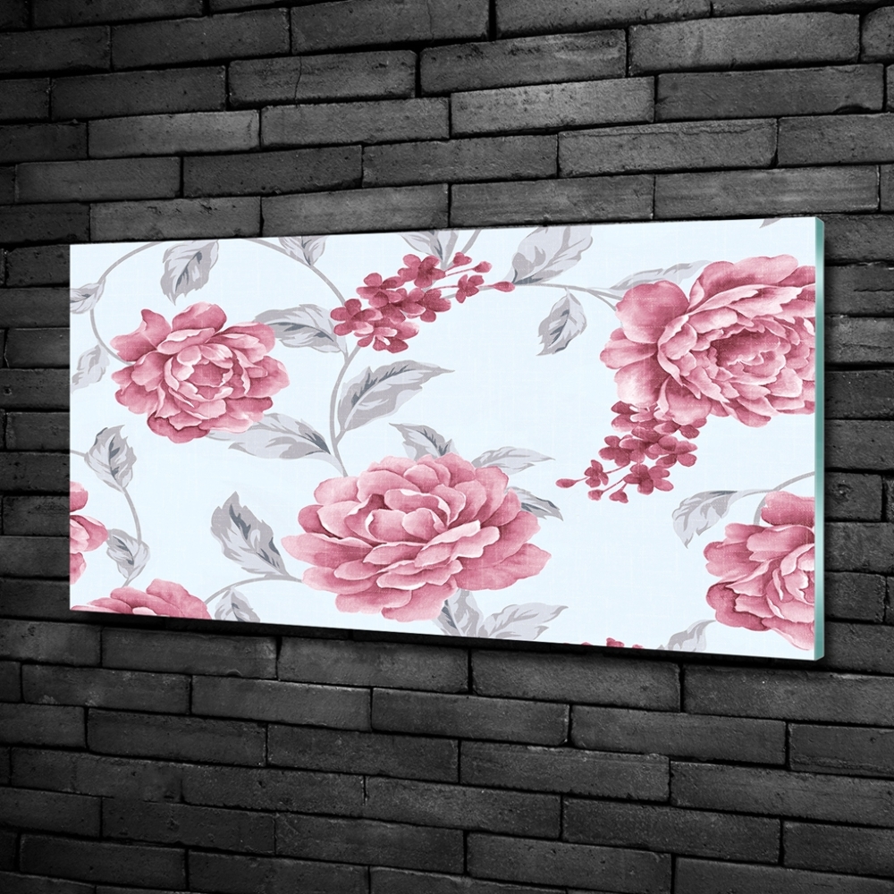 Tableau photo sur verre Pivoines