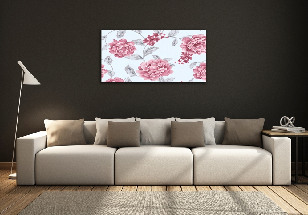 Tableau photo sur verre Pivoines