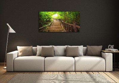 Tableau en verre Escalier dans la forêt