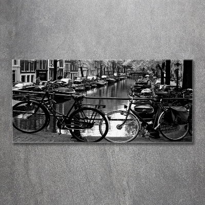 Tableau sur verre Vélos à Amsterdam