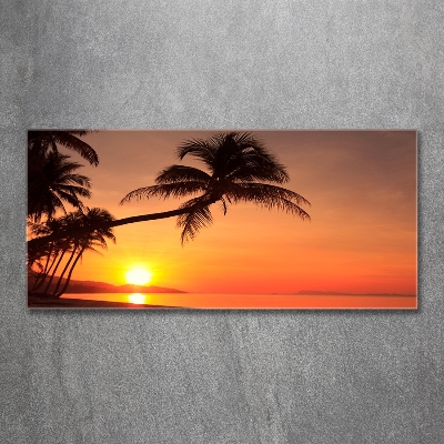 Tableau verre imprimé Plage du coucher de soleil