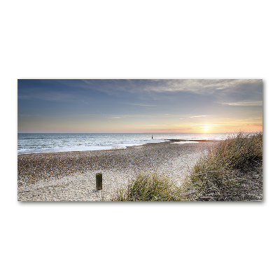 Tableau sur verre Coucher de soleil et dunes de sable