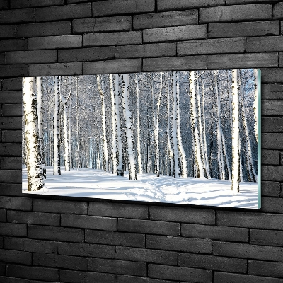 Tableau photo sur verre Forêt en hiver