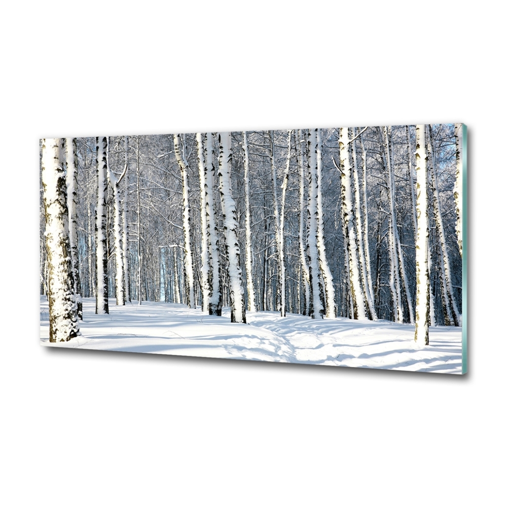 Tableau photo sur verre Forêt en hiver