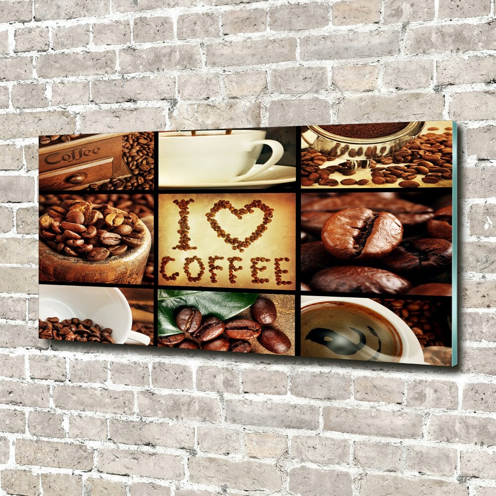 Tableau sur verre Collage de café