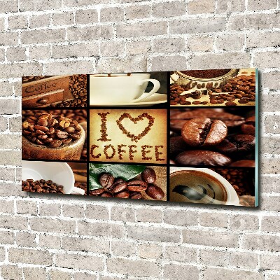 Tableau sur verre Collage de café