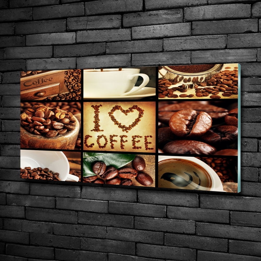 Tableau sur verre Collage de café