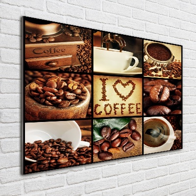 Tableau sur verre Collage de café