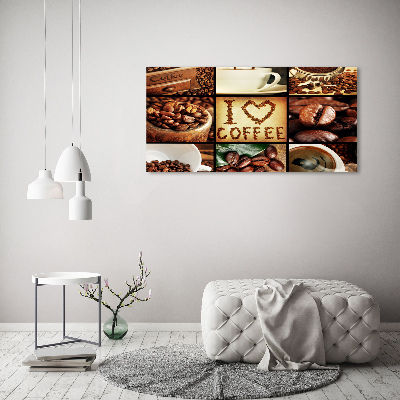 Tableau sur verre Collage de café