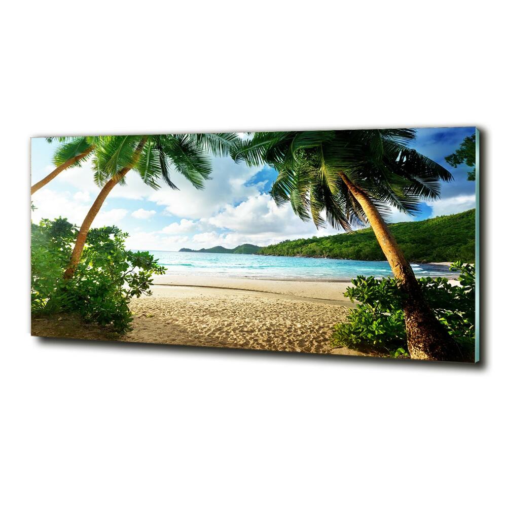 Tableau photo sur verre Palmiers sur la plage