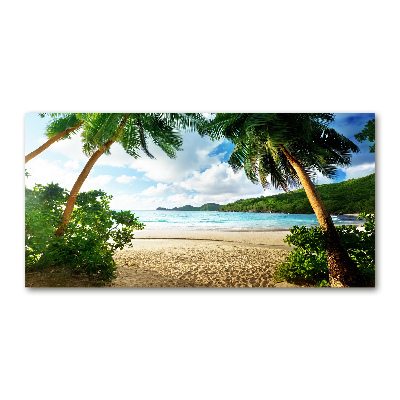 Tableau photo sur verre Palmiers sur la plage