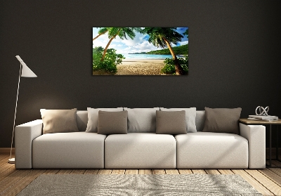 Tableau photo sur verre Palmiers sur la plage