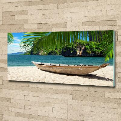 Tableau sur verre Bateau sur la plage