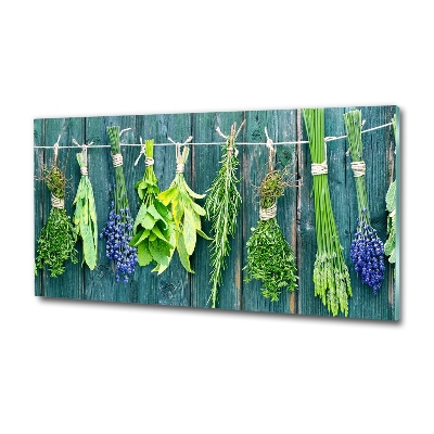 Tableau en verre Les herbes sur un fil