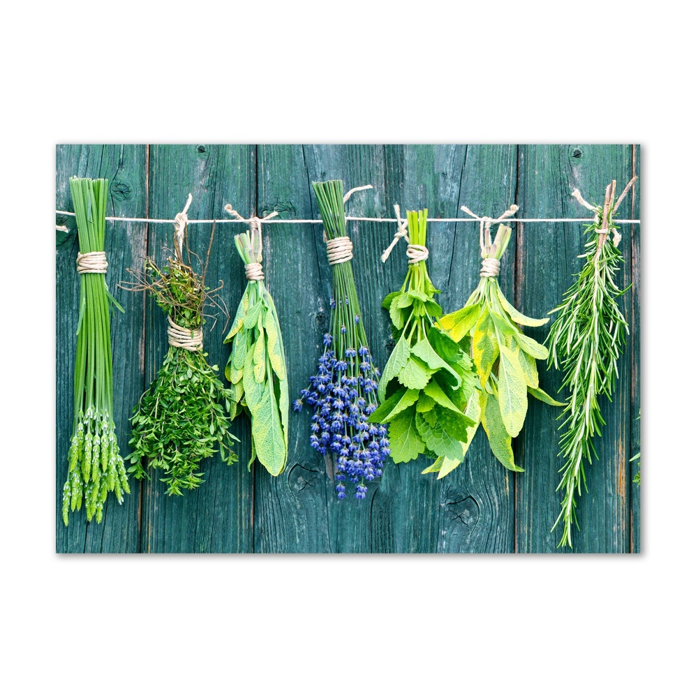 Tableau en verre Les herbes sur un fil