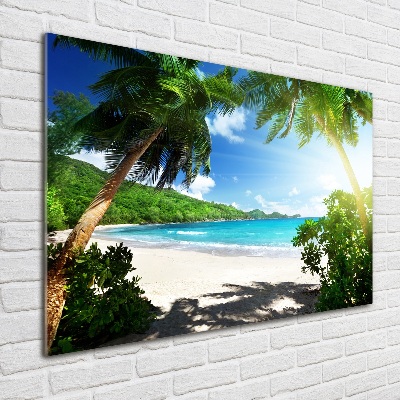 Tableau imprimé sur verre Plage des Seychelles