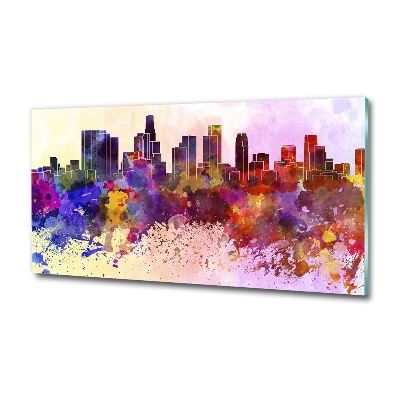 Tableau sur verre Los Angeles en couleurs