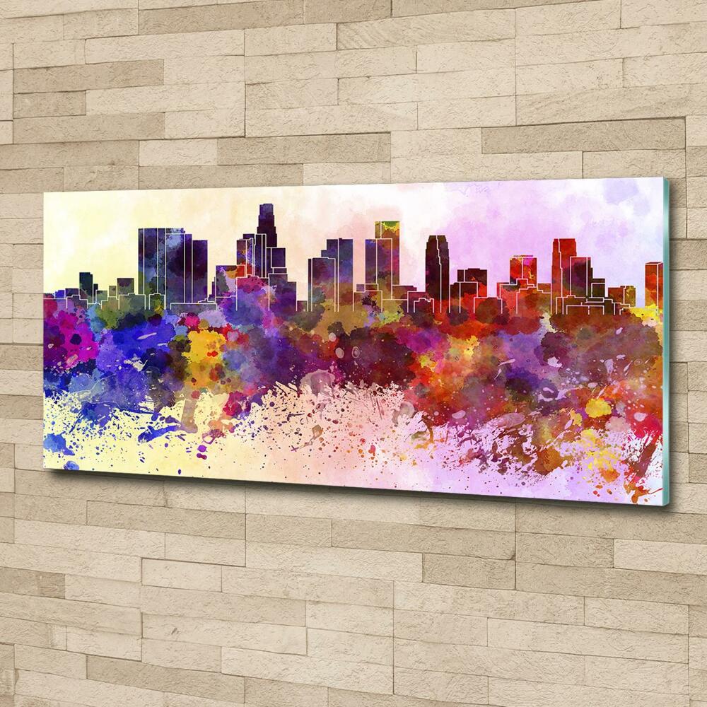 Tableau sur verre Los Angeles en couleurs