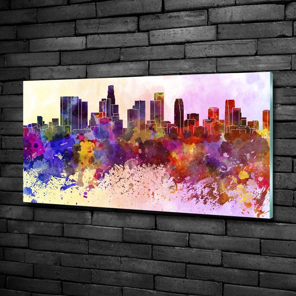 Tableau sur verre Los Angeles en couleurs