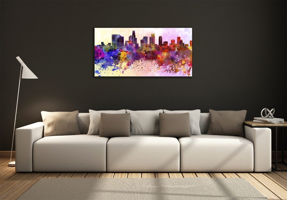 Tableau sur verre Los Angeles en couleurs