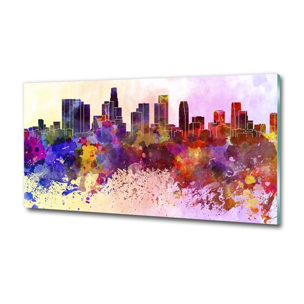 Tableau sur verre Los Angeles en couleurs