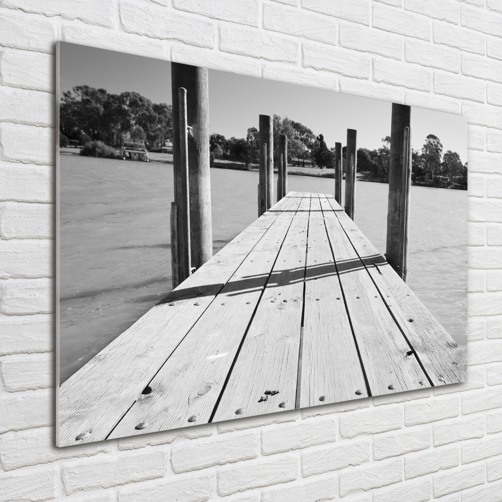 Tableau photo sur verre Pile en bois