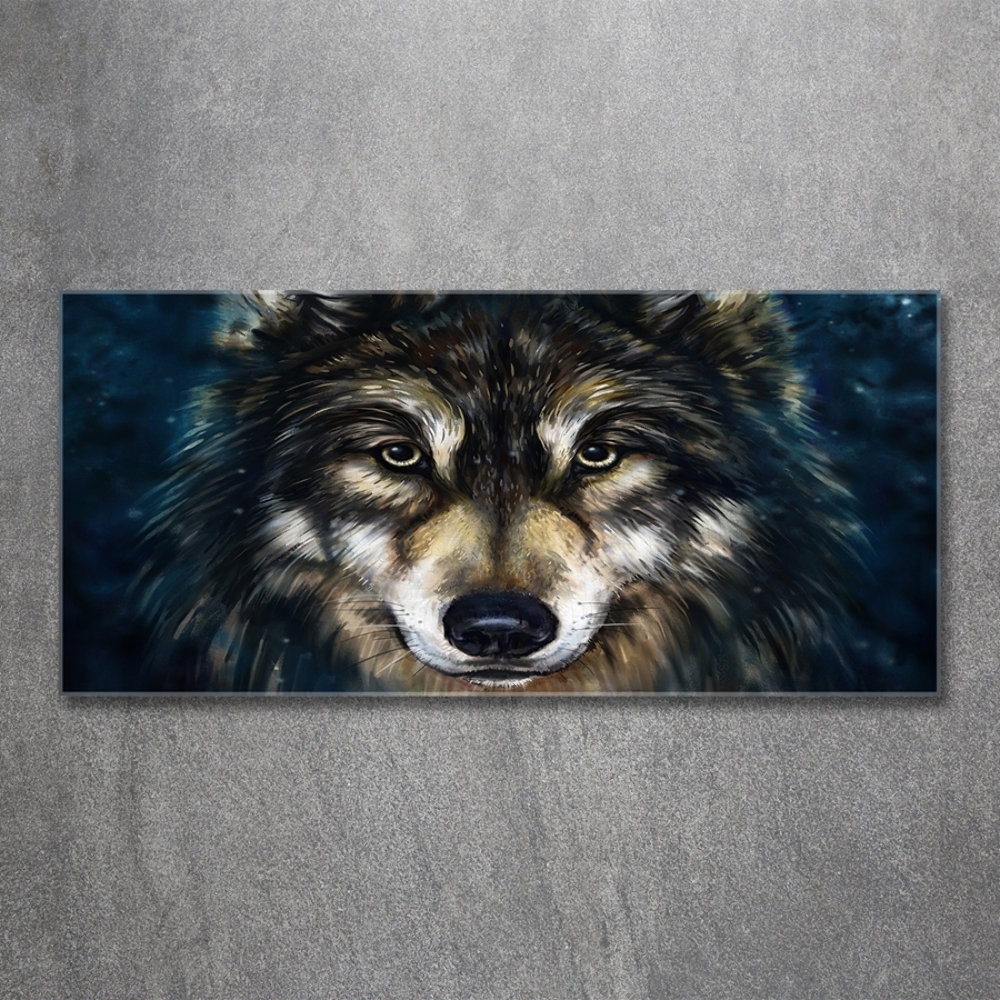 Tableau verre imprimé Loup