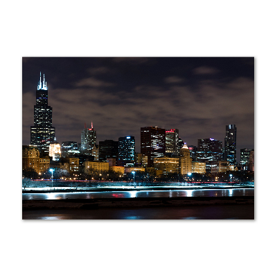 Tableau imprimé sur verre Chicago la nuit