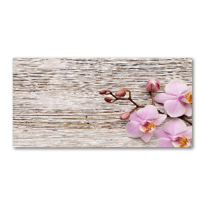 Tableau photo sur verre Orchidée sur bois