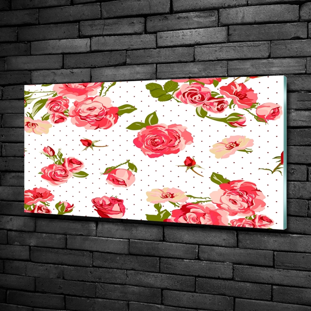 Tableau verre imprimé Roses