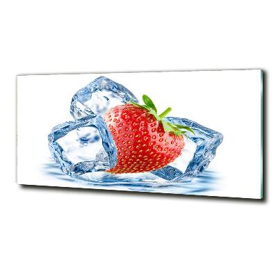 Tableau imprimé sur verre Fraise avec glace