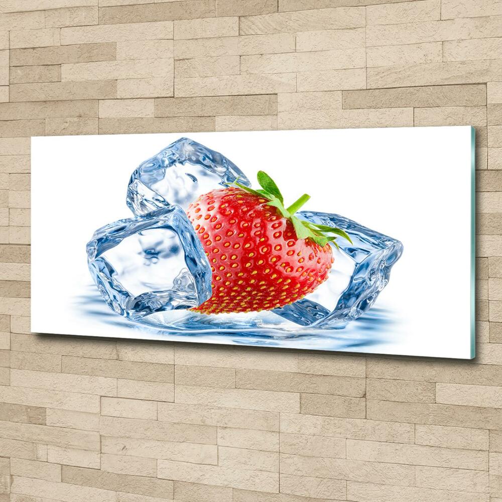 Tableau imprimé sur verre Fraise avec glace