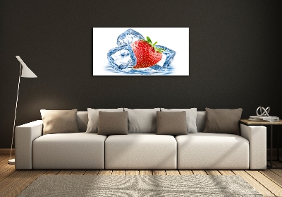 Tableau imprimé sur verre Fraise avec glace