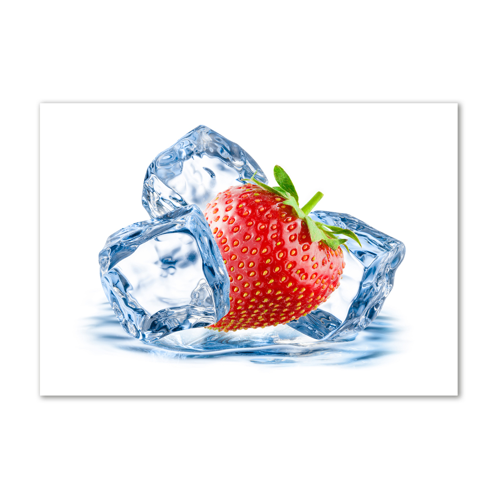 Tableau imprimé sur verre Fraise avec glace