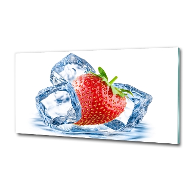 Tableau imprimé sur verre Fraise avec glace