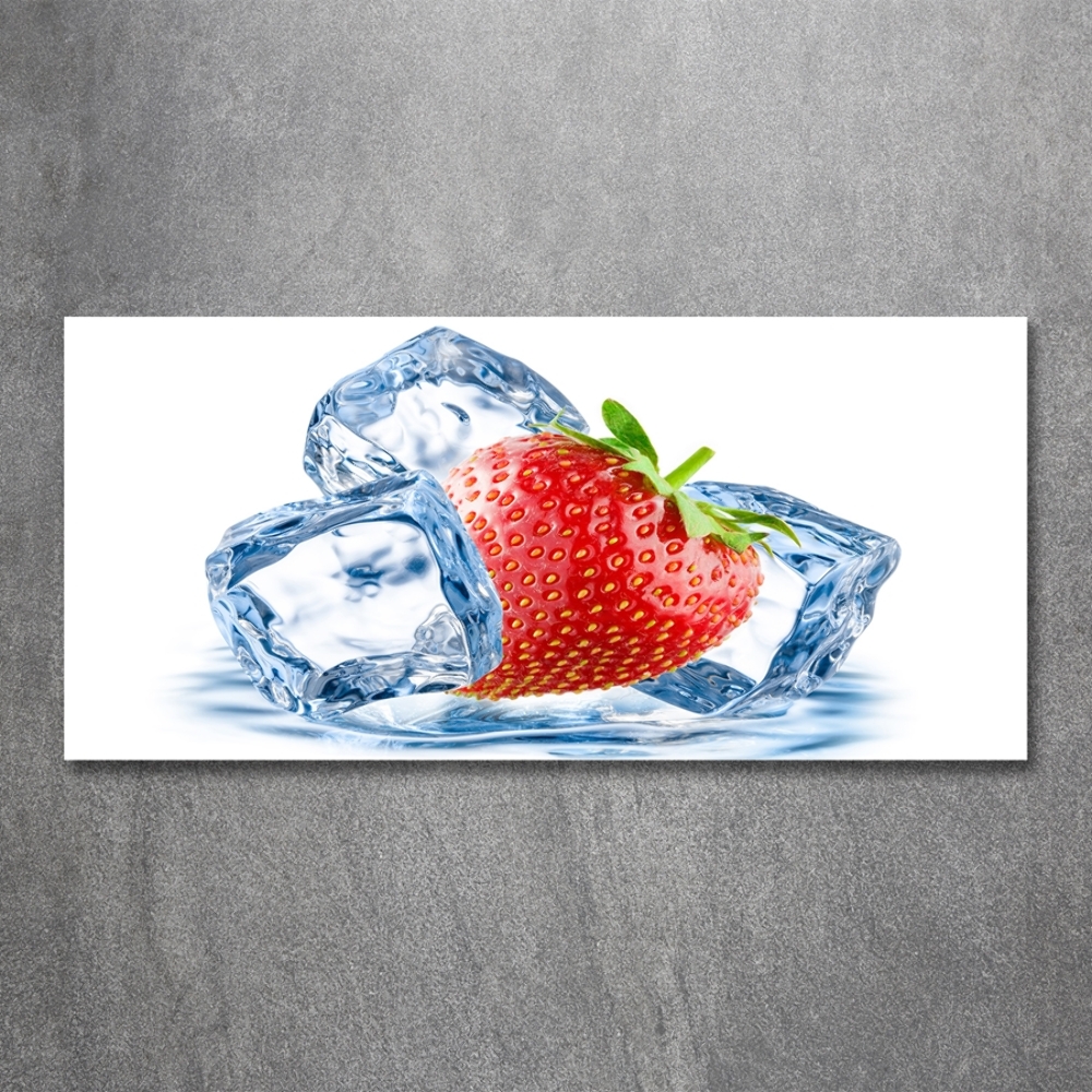 Tableau imprimé sur verre Fraise avec glace