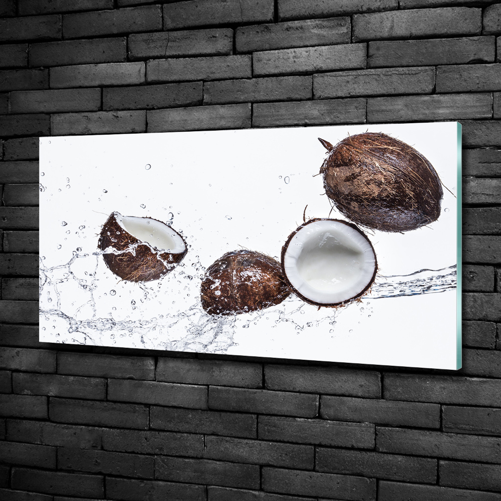 Tableau verre imprimé Noix de coco et eau